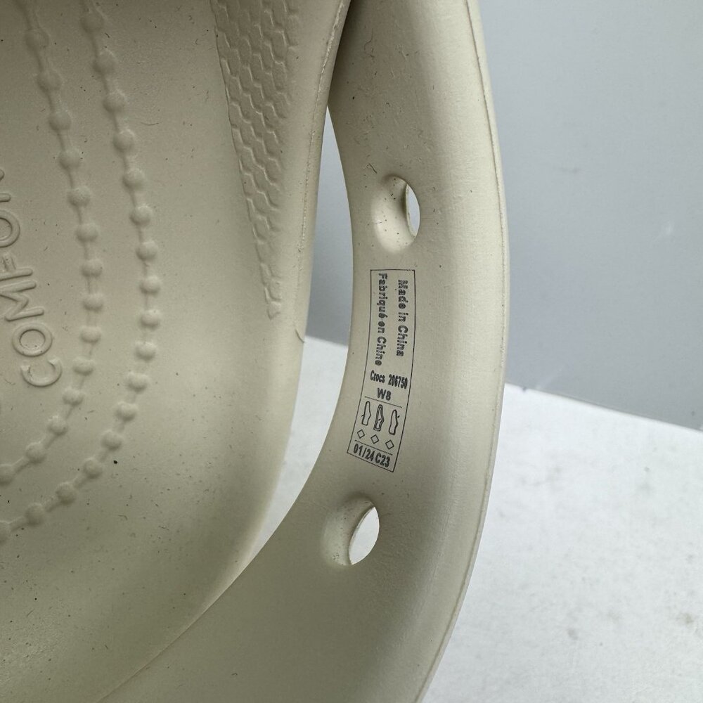 Crocs Classic Bae Platform Clog Shoes Womens Size 8 Beige Tan Slip On Comfort - Picture 5 of 10